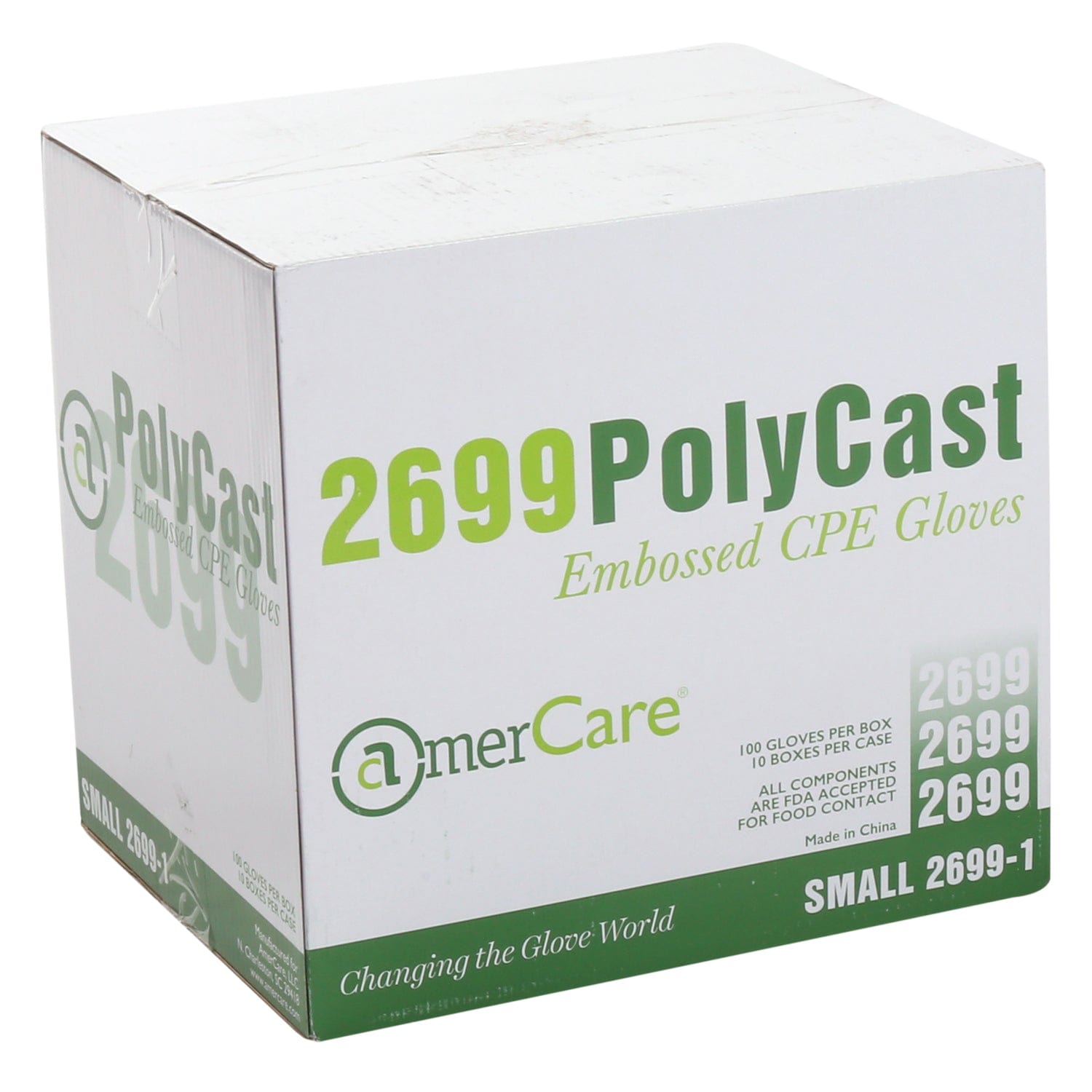AmerCareRoyal Back of the House/Gloves/Poly Gloves Powder-Free Poly Polycast Textured Gloves (S-XL), Case of 1,000