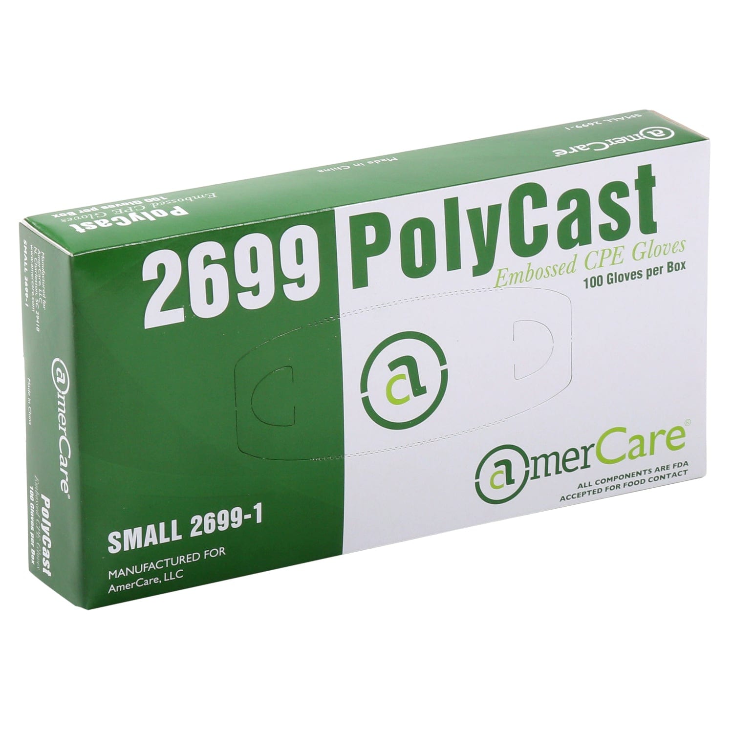 AmerCareRoyal Back of the House/Gloves/Poly Gloves Powder-Free Poly Polycast Textured Gloves (S-XL), Case of 1,000
