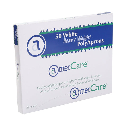 AmerCareRoyal Janitorial, Safety & Industrial/Protective Wear/Aprons 28" x 46" Poly White Heavy Weight Aprons, Case of 500