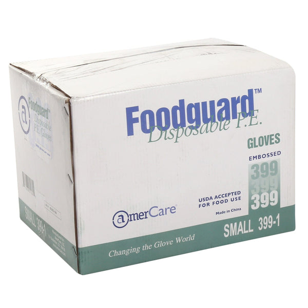 AmerCareRoyal Back of the House/Gloves/Poly Gloves Powder-Free Poly Foodguard Embossed HDPE Gloves (S-XL), Case of 10,000