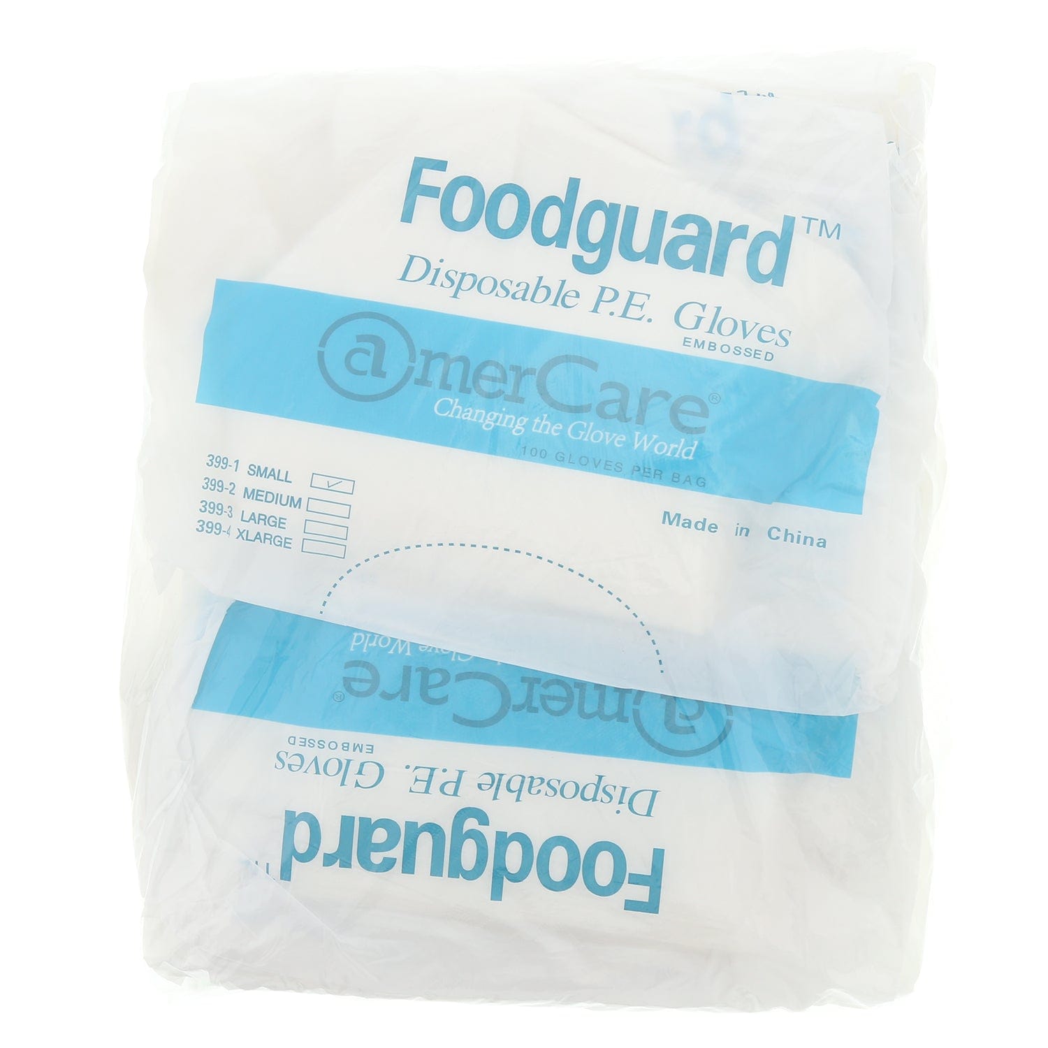 AmerCareRoyal Back of the House/Gloves/Poly Gloves Powder-Free Poly Foodguard Embossed HDPE Gloves (S-XL), Case of 10,000