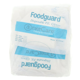 AmerCareRoyal Back of the House/Gloves/Poly Gloves Powder-Free Poly Foodguard Embossed HDPE Gloves (S-XL), Case of 10,000
