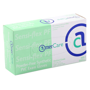 AmerCareRoyal Back of the House/Gloves/Vinyl Gloves Exam Grade Powder-Free Vinyl Sensi-Flex Gloves (S-XL), Case of 1,000