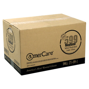 AmerCareRoyal Back of the House/Gloves/Latex Gloves Powder-Free Latex Household Neptune Yellow Flock Lined Gloves (S-XL), Case of 240