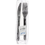 AmerCareRoyal Take-Out/Dine-In/Disposable Cutlery And Utensils/Disposable Cutlery/Disposable Cutlery Kits 5 Piece Kit Black Heavy Weight Fork-Knife-S&P-13