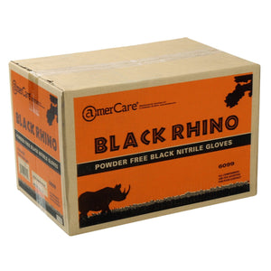 AmerCareRoyal Back of the House/Gloves/Nitrile Gloves Powder-Free Nitrile Black Rhino Gloves (S-XXL), Case of 1,000 (XXL: 900)