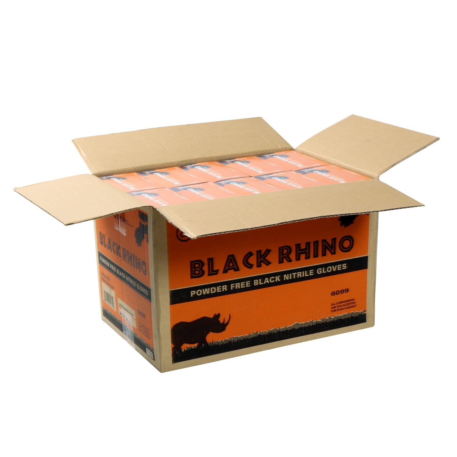 AmerCareRoyal Back of the House/Gloves/Nitrile Gloves Powder-Free Nitrile Black Rhino Gloves (S-XXL), Case of 1,000 (XXL: 900)