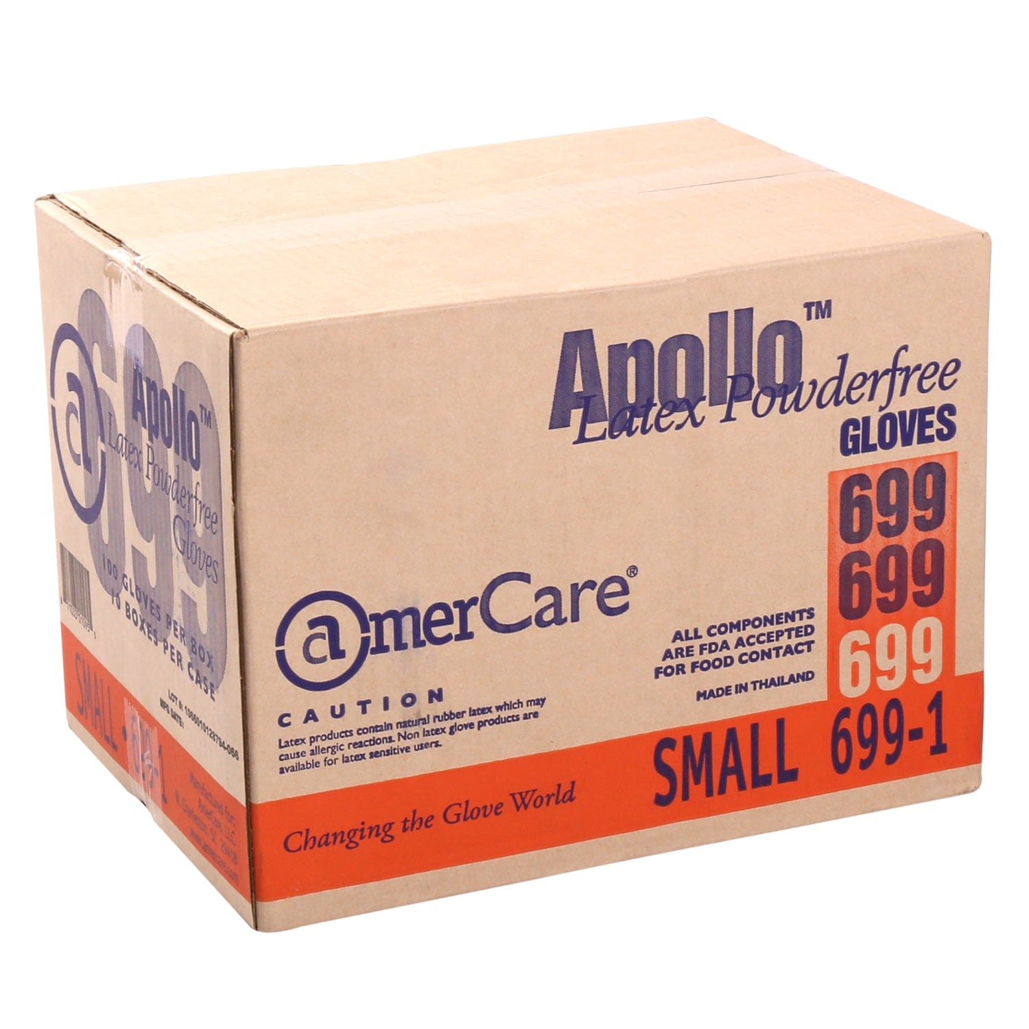 AmerCareRoyal Back of the House/Gloves/Latex Gloves Powder-Free Latex Apollo Gloves (S-XL), Case of 1,000