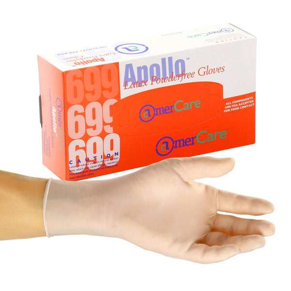 AmerCareRoyal Back of the House/Gloves/Latex Gloves Small Powder-Free Latex Apollo Gloves (S-XL), Case of 1,000