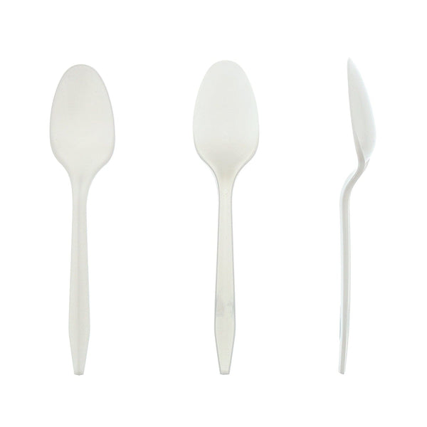 AmerCareRoyal Take-Out/Dine-In/Disposable Cutlery And Utensils/Disposable Cutlery/Disposable Spoons Medium Weight White Polypropylene Teaspoons, Case of 1,000