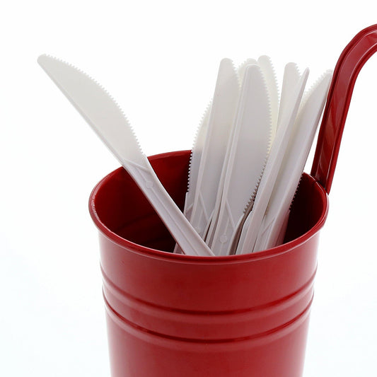 AmerCareRoyal Take-Out/Dine-In/Disposable Cutlery And Utensils/Disposable Cutlery/Disposable Knives Medium Weight White Polypropylene Knives, Case of 1,000