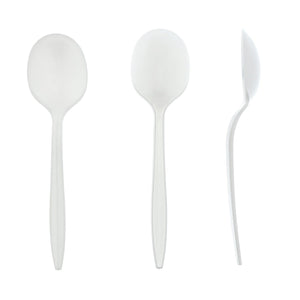 AmerCareRoyal Take-Out/Dine-In/Disposable Cutlery And Utensils/Disposable Cutlery/Disposable Spoons Medium Weight White Polypropylene Soup Spoons, Case of 1,000
