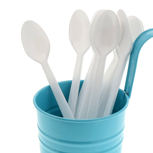 AmerCareRoyal Take-Out/Dine-In/Disposable Cutlery And Utensils/Disposable Utensils White Polystyrene Soda Spoons, Case of 1,000