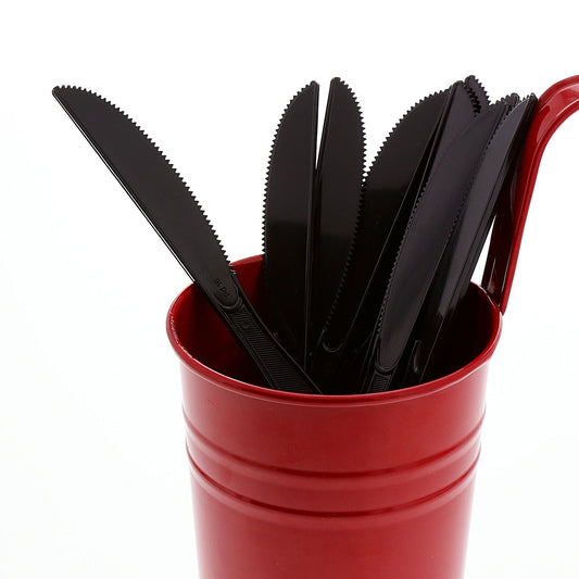 AmerCareRoyal Take-Out/Dine-In/Disposable Cutlery And Utensils/Disposable Cutlery/Disposable Knives Medium Heavy Black Polystyrene Knives, Case of 1,000