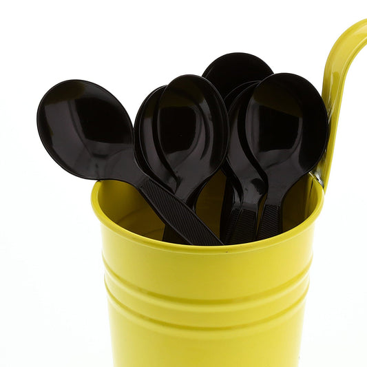 AmerCareRoyal Take-Out/Dine-In/Disposable Cutlery And Utensils/Disposable Cutlery/Disposable Spoons Medium Heavy Black Polystyrene Soup Spoons, Case of 1,000