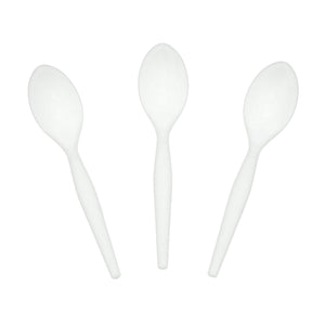 AmerCareRoyal Take-Out/Dine-In/Disposable Cutlery And Utensils/Disposable Cutlery/Disposable Spoons Medium Heavy White Polystyrene Teaspoons, Case of 1,000