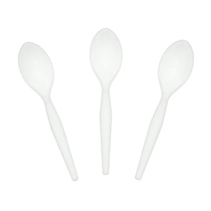AmerCareRoyal Take-Out/Dine-In/Disposable Cutlery And Utensils/Disposable Cutlery/Disposable Spoons Medium Heavy White Polystyrene Teaspoons, Case of 1,000