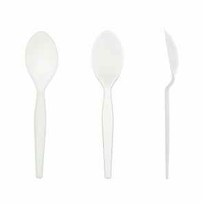 AmerCareRoyal Take-Out/Dine-In/Disposable Cutlery And Utensils/Disposable Cutlery/Disposable Spoons Medium Heavy White Polystyrene Teaspoons, Case of 1,000