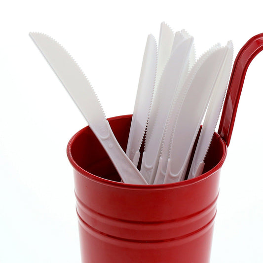 AmerCareRoyal Take-Out/Dine-In/Disposable Cutlery And Utensils/Disposable Cutlery/Disposable Knives Medium Heavy White Polystyrene Knives, Case of 1,000