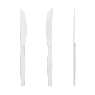 AmerCareRoyal Take-Out/Dine-In/Disposable Cutlery And Utensils/Disposable Cutlery/Disposable Knives Medium Heavy White Polystyrene Knives, Case of 1,000