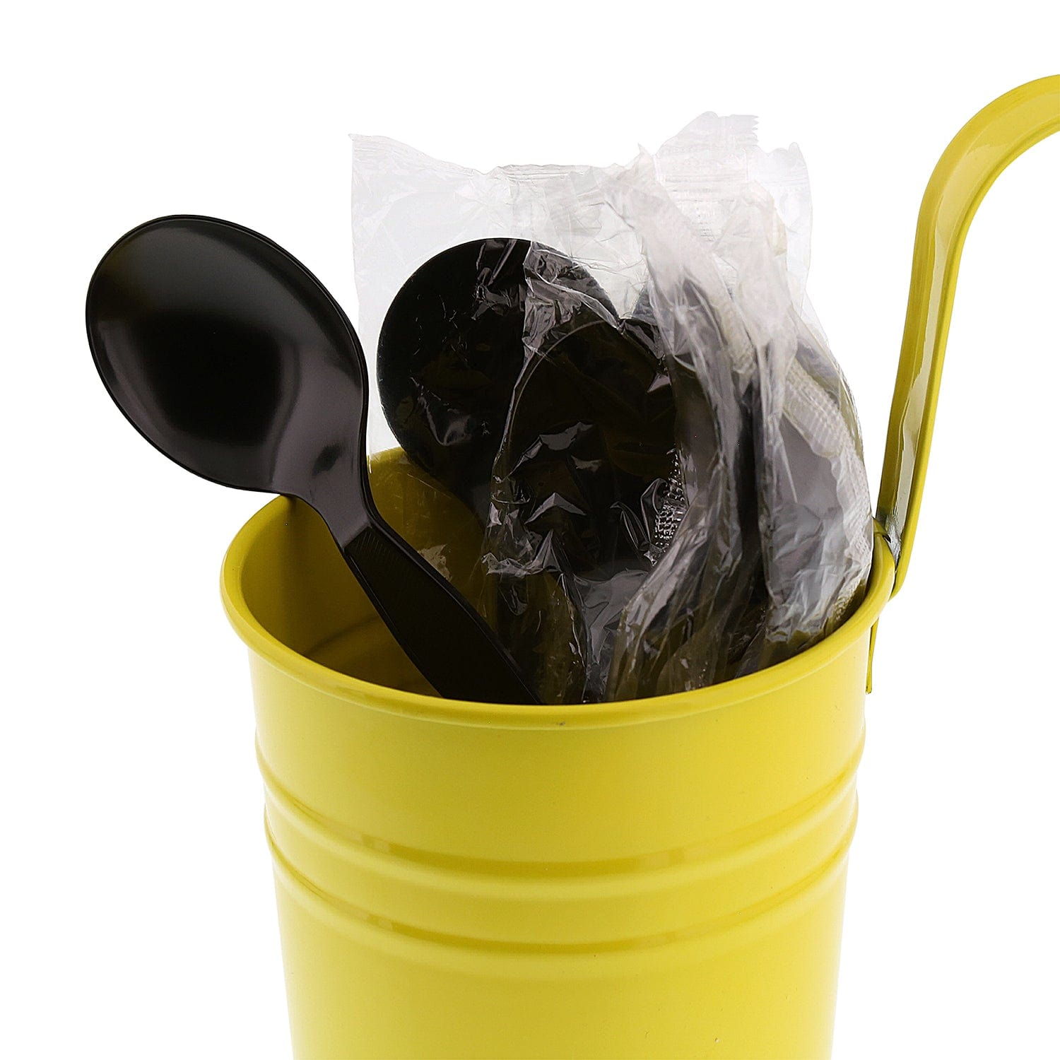 AmerCareRoyal Take-Out/Dine-In/Disposable Cutlery And Utensils/Disposable Cutlery/Disposable Spoons Medium Heavy Black Polystyrene Individually Wrapped Soup Spoons, Case of 1,000