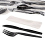 AmerCareRoyal Take-Out/Dine-In/Disposable Cutlery And Utensils/Disposable Cutlery/Disposable Cutlery Kits 3 Piece Kit Black Medium Heavy Weight Fork-Knife-12