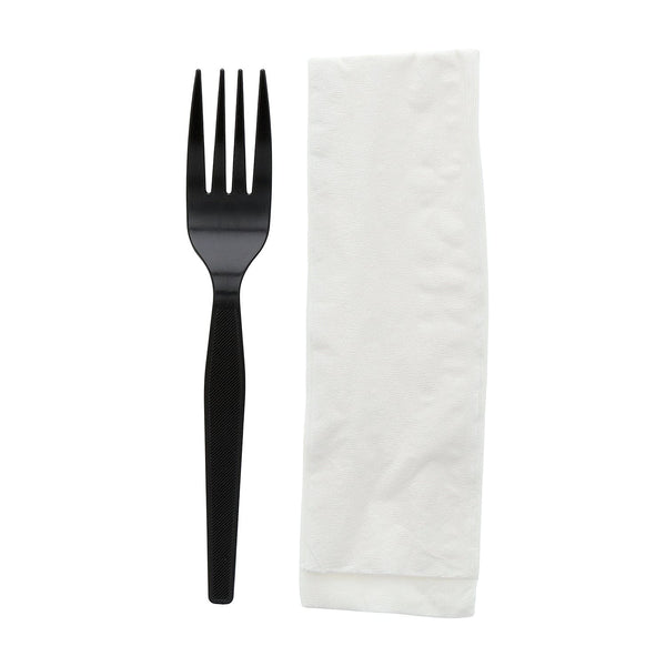 AmerCareRoyal Take-Out/Dine-In/Disposable Cutlery And Utensils/Disposable Cutlery/Disposable Cutlery Kits 2 Piece Kit Black Medium Heavy Weight Fork-13
