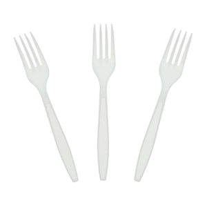 AmerCareRoyal Take-Out/Dine-In/Disposable Cutlery And Utensils/Disposable Cutlery/Disposable Forks Heavy White Polystyrene Forks, Case of 1,000