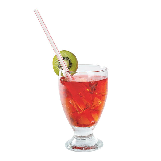 AmerCareRoyal Take-Out/Dine-In/Disposable Beverage Supplies/Straws 7.75" Giant White with Red Stripes Paper Wrapped Straws, Case of 7,200