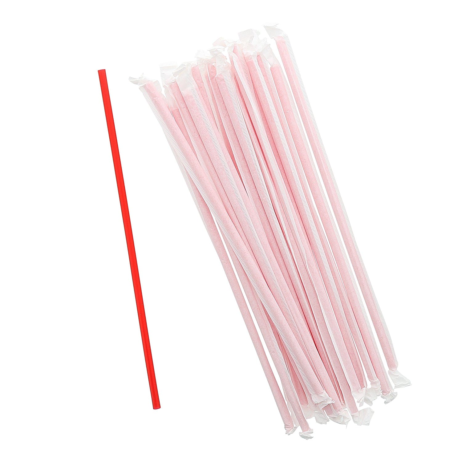 CiboWares Take-Out/Dine-In/Disposable Beverage Supplies/Straws 10.25" Jumbo Red Paper Wrapped Straws, Case of 2,000