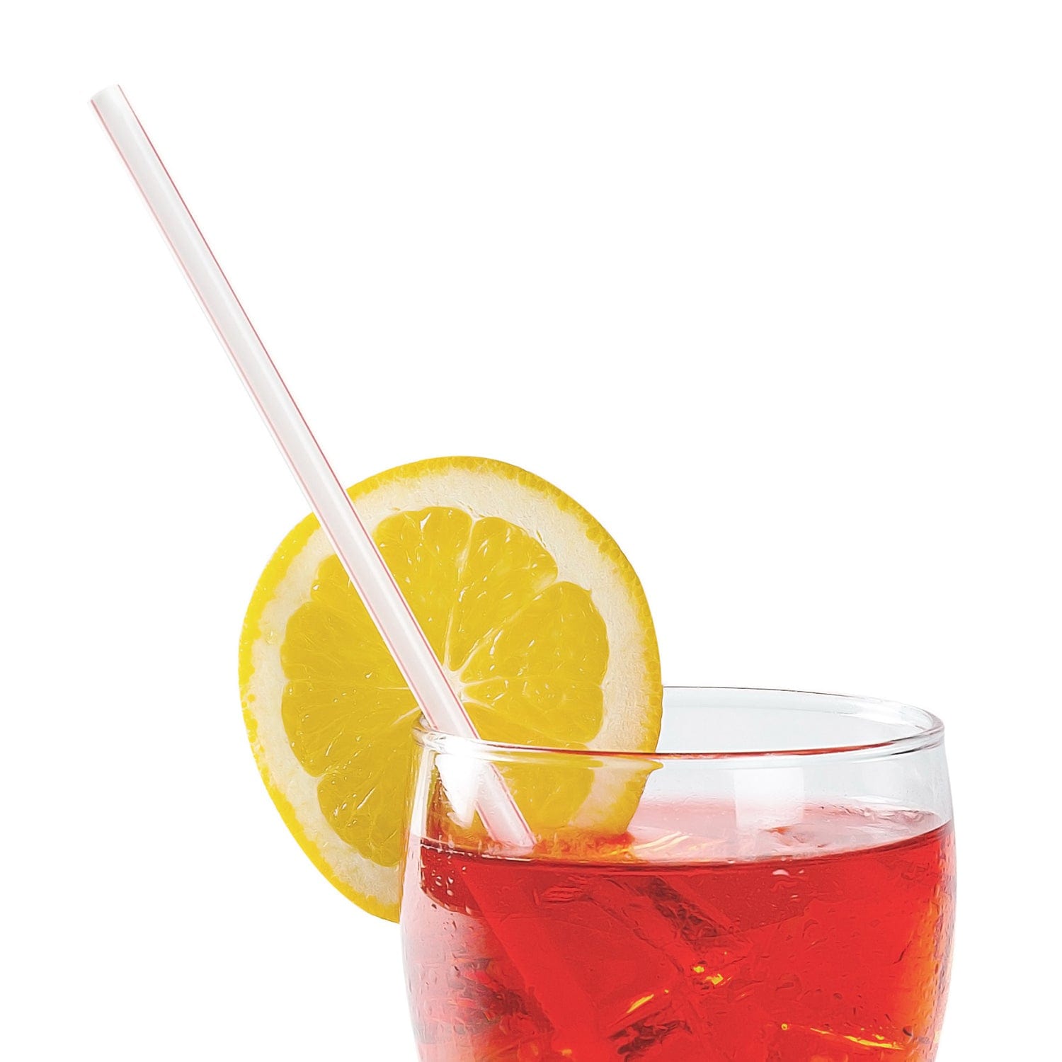 AmerCareRoyal Take-Out/Dine-In/Disposable Beverage Supplies/Straws 7.75" Jumbo White with Red Stripes Paper Wrapped Straws, Case of 12,000