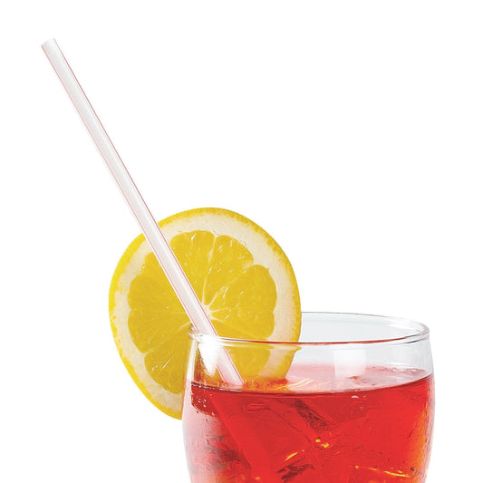 AmerCareRoyal Take-Out/Dine-In/Disposable Beverage Supplies/Straws 7.75" Jumbo White with Red Stripes Paper Wrapped Straws, Case of 12,000