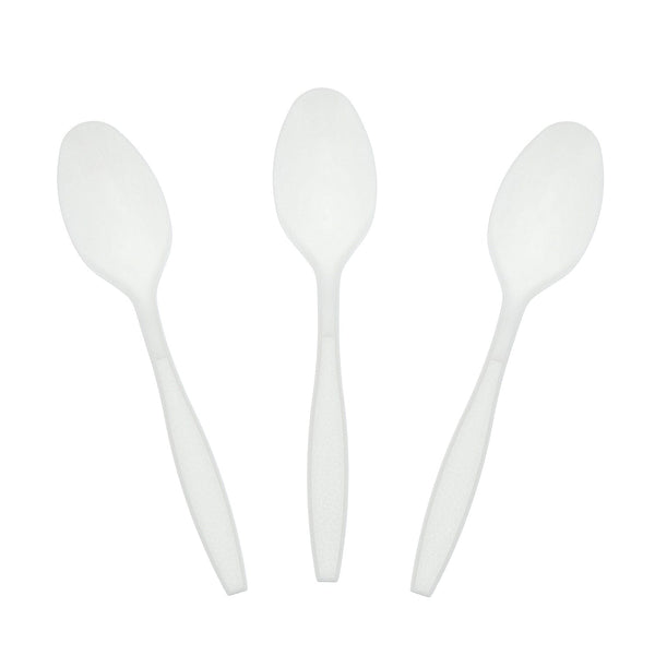 AmerCareRoyal Take-Out/Dine-In/Disposable Cutlery And Utensils/Disposable Cutlery/Disposable Spoons Heavy White Retail Boxed Polystyrene Teaspoons, Case of 1,000