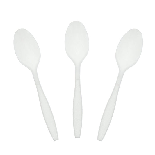 AmerCareRoyal Take-Out/Dine-In/Disposable Cutlery And Utensils/Disposable Cutlery/Disposable Spoons Heavy White Retail Boxed Polystyrene Teaspoons, Case of 1,000