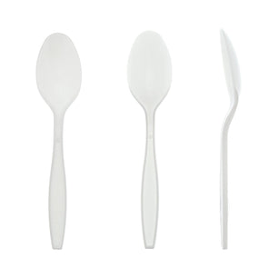 AmerCareRoyal Take-Out/Dine-In/Disposable Cutlery And Utensils/Disposable Cutlery/Disposable Spoons Heavy White Retail Boxed Polystyrene Teaspoons, Case of 1,000