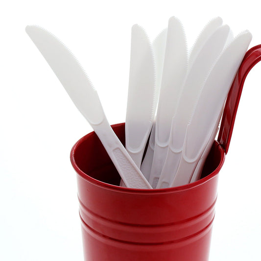 AmerCareRoyal Take-Out/Dine-In/Disposable Cutlery And Utensils/Disposable Cutlery/Disposable Knives Heavy White Polystyrene Knives, Case of 1,000