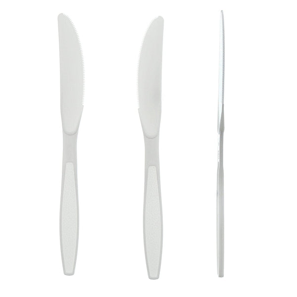 AmerCareRoyal Take-Out/Dine-In/Disposable Cutlery And Utensils/Disposable Cutlery/Disposable Knives Heavy White Polystyrene Knives, Case of 1,000