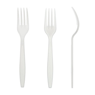 AmerCareRoyal Take-Out/Dine-In/Disposable Cutlery And Utensils/Disposable Cutlery/Disposable Forks Heavy White Retail Boxed Polystyrene Forks, Case of 1,000
