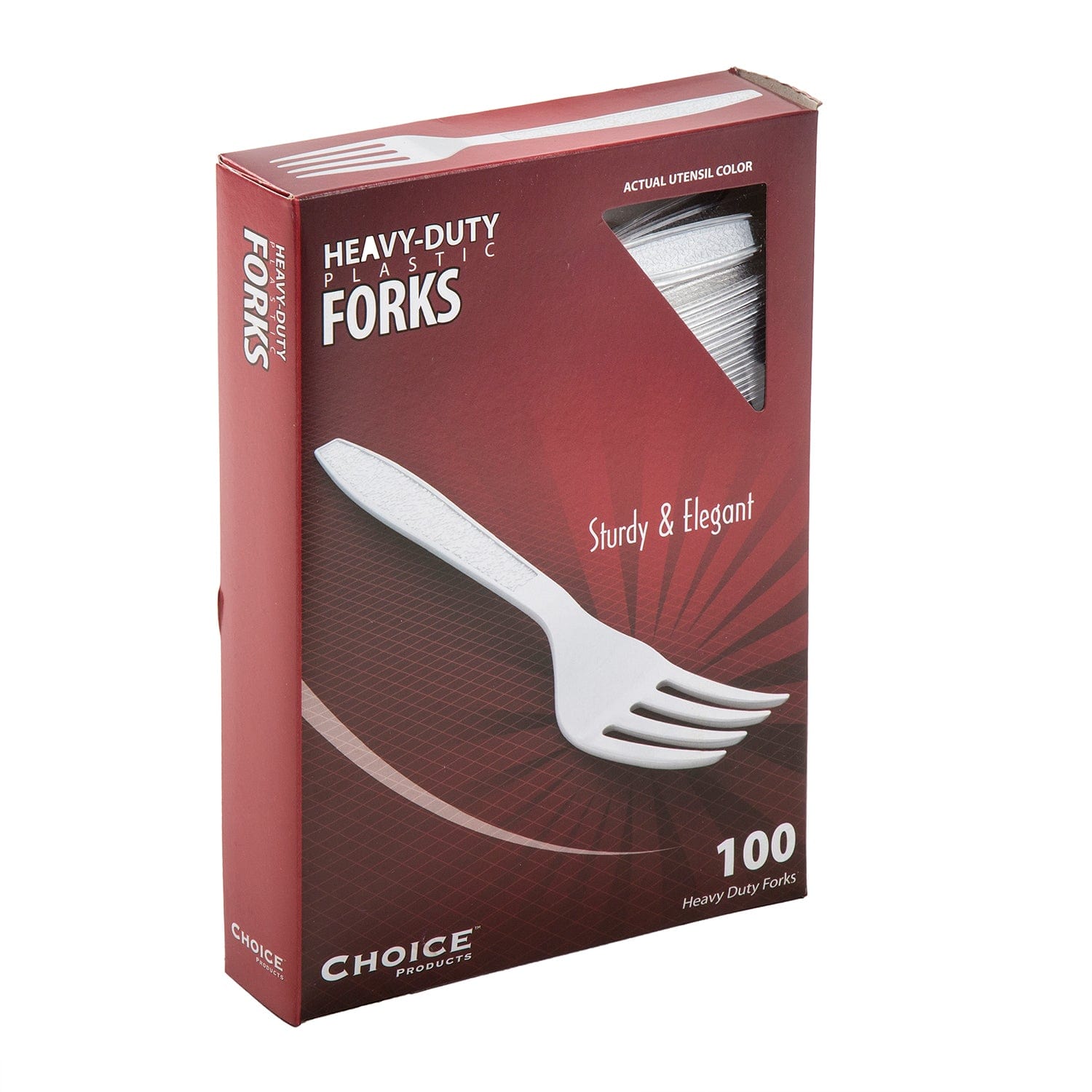AmerCareRoyal Take-Out/Dine-In/Disposable Cutlery And Utensils/Disposable Cutlery/Disposable Forks Heavy Clear Retail Boxed Polystyrene Forks, Case of 1,000