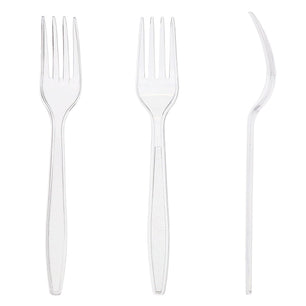 AmerCareRoyal Take-Out/Dine-In/Disposable Cutlery And Utensils/Disposable Cutlery/Disposable Forks Heavy Clear Retail Boxed Polystyrene Forks, Case of 1,000