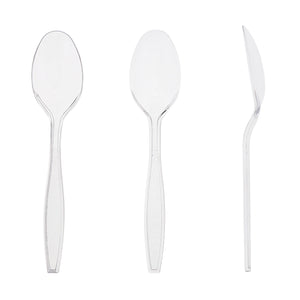 AmerCareRoyal Take-Out/Dine-In/Disposable Cutlery And Utensils/Disposable Cutlery/Disposable Spoons Heavy Clear Retail Boxed Polystyrene Teaspoons, Case of 1,000