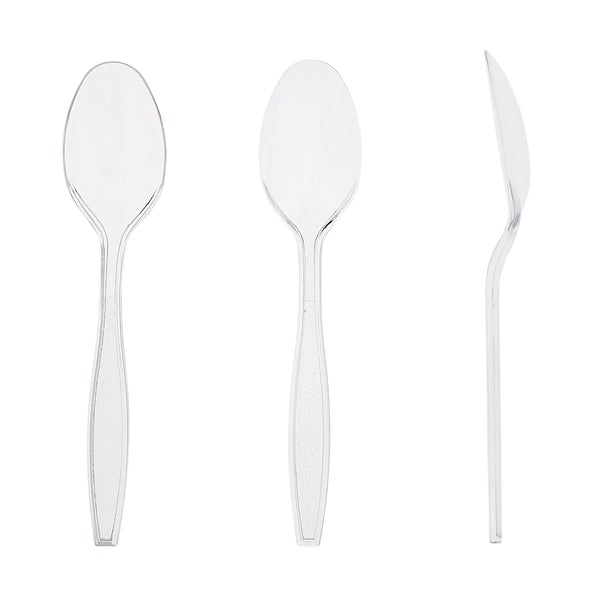 AmerCareRoyal Take-Out/Dine-In/Disposable Cutlery And Utensils/Disposable Cutlery/Disposable Spoons Heavy Clear Retail Boxed Polystyrene Teaspoons, Case of 1,000