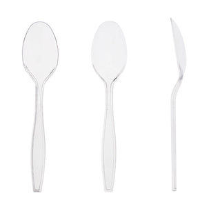 AmerCareRoyal Take-Out/Dine-In/Disposable Cutlery And Utensils/Disposable Cutlery/Disposable Spoons Heavy Clear Retail Boxed Polystyrene Teaspoons, Case of 1,000
