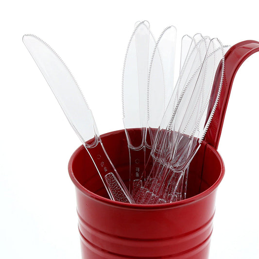 AmerCareRoyal Take-Out/Dine-In/Disposable Cutlery And Utensils/Disposable Cutlery/Disposable Knives Heavy Clear Retail Boxed Polystyrene Knives, Case of 1,000