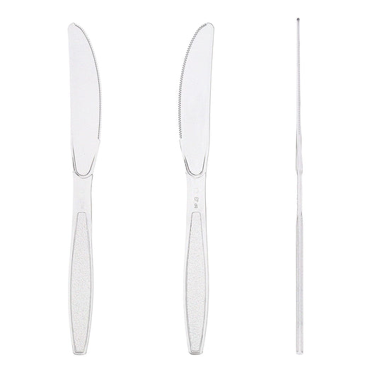 AmerCareRoyal Take-Out/Dine-In/Disposable Cutlery And Utensils/Disposable Cutlery/Disposable Knives Heavy Clear Retail Boxed Polystyrene Knives, Case of 1,000
