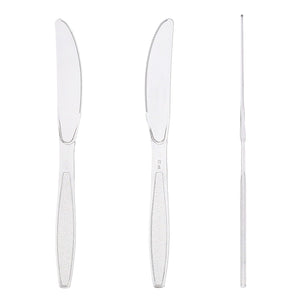 AmerCareRoyal Take-Out/Dine-In/Disposable Cutlery And Utensils/Disposable Cutlery/Disposable Knives Heavy Clear Retail Boxed Polystyrene Knives, Case of 1,000