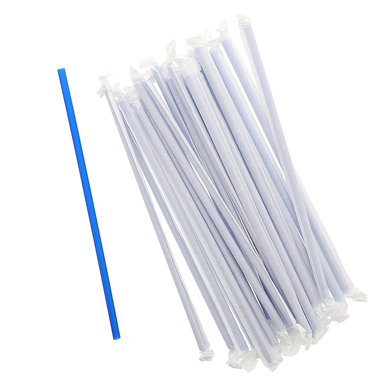 AmerCareRoyal Take-Out/Dine-In/Disposable Beverage Supplies/Straws 10.25" Giant Paper Wrapped Blue Straws, Case of 1,200