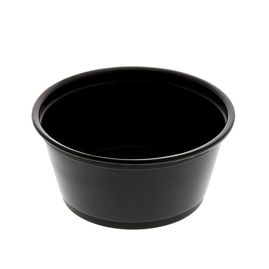 AmerCareRoyal Take-Out/Dine-In/Take-Out Containers/Portion Cups And Lids 3.25 oz. Poly Black Portion Cups, Case of 2,500