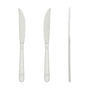 AmerCareRoyal Take-Out/Dine-In/Disposable Cutlery And Utensils/Disposable Cutlery/Disposable Knives Medium Heavy Weight White Polypropylene Individually Wrapped Knives, Case of 1,000