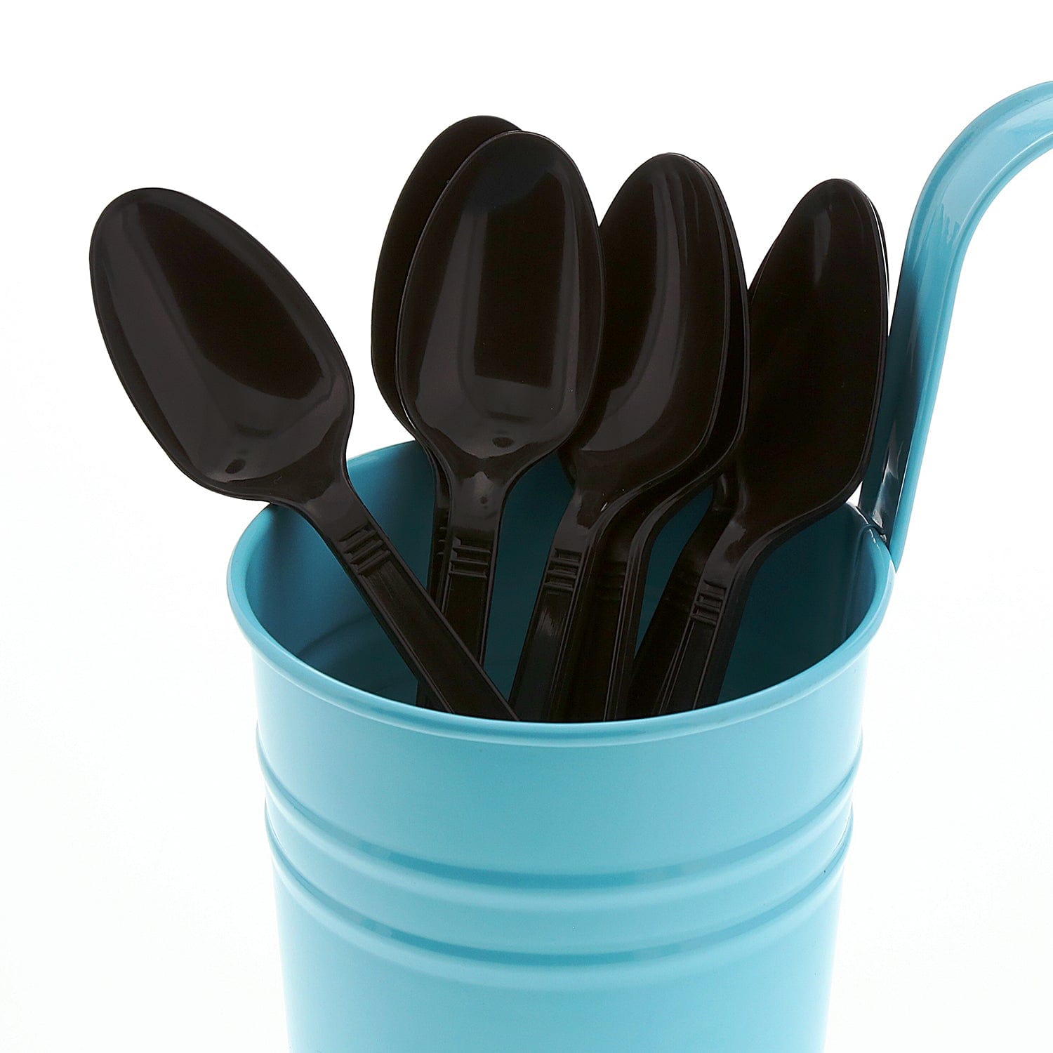 AmerCareRoyal Take-Out/Dine-In/Disposable Cutlery And Utensils/Disposable Cutlery/Disposable Spoons Medium Heavy Weight Black Polypropylene Teaspoons, Case of 1,000